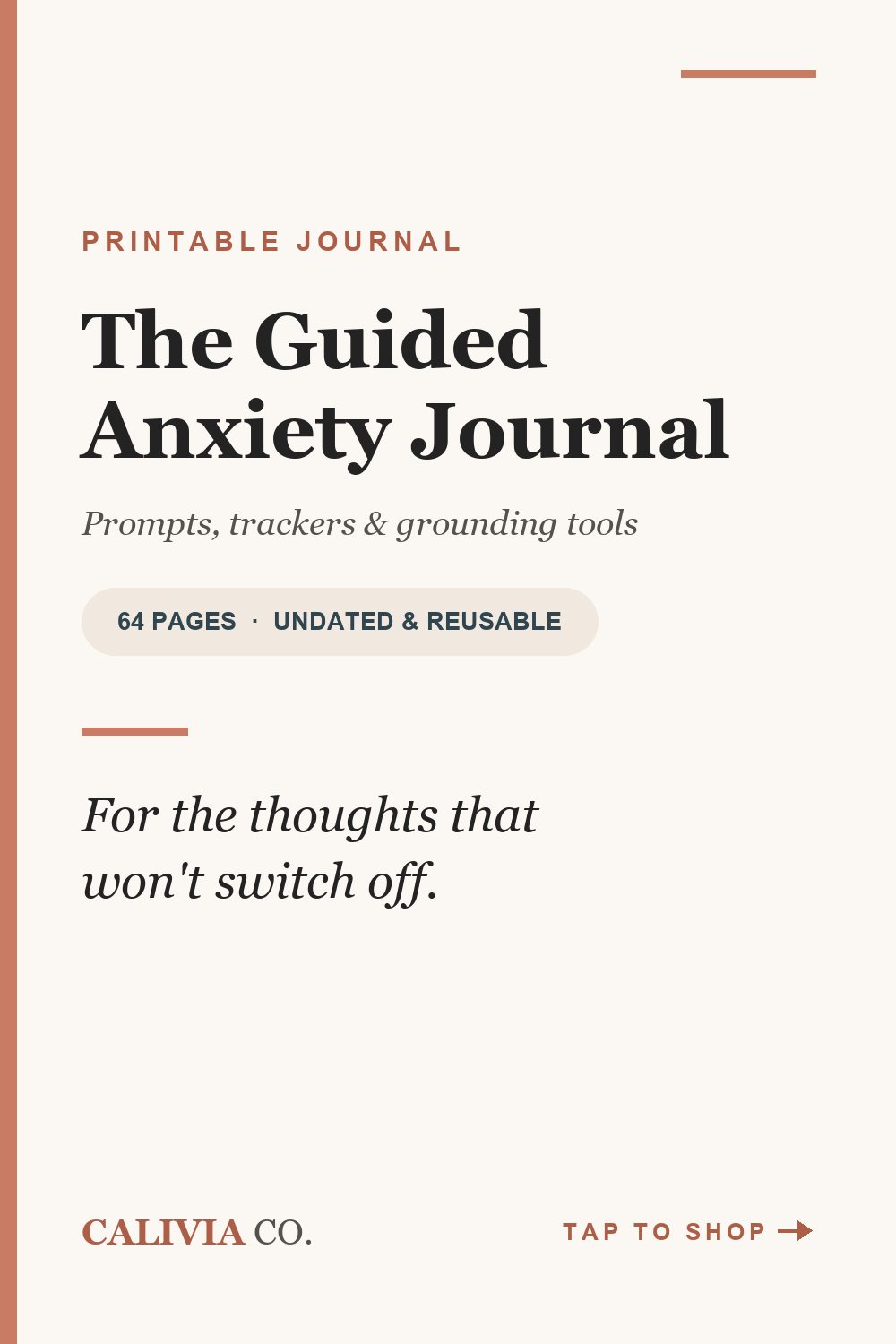 Pinterest pin for the Guided Anxiety Journal